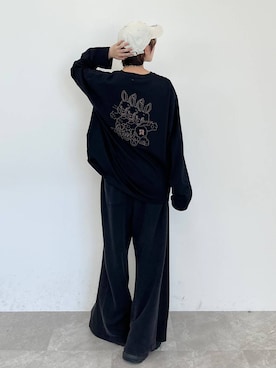 「Anui（アニュイ）のアイテム（キャップ）」を使った、なっつさん（レディース・164cm）の秋コーディネート