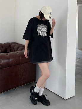 「Anui（アニュイ）のアイテム（帽子）」を使った、なっつさん（レディース・164cm）の夏コーディネート