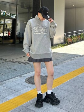「Anui（アニュイ）のアイテム（帽子）」を使った、なっつさん（レディース・164cm）の秋コーディネート