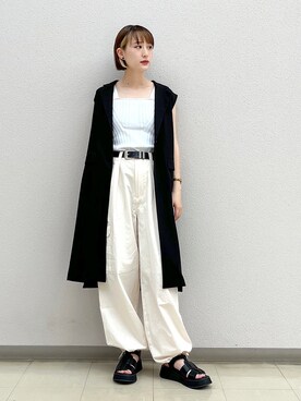 「ジーナシス」｜「アイテム（サンダル）」を使った、なっつさん（レディース・164cm）の夏コーディネート