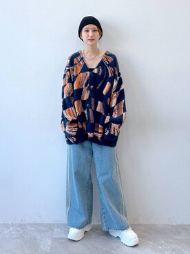 「PAGEBOY（ページボーイ）のニットビーニー（ニットキャップ/ビーニー）」を使った、なっつさん（レディース・164cm）の秋コーディネート