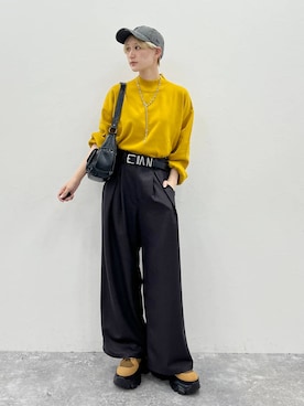 「Anui（アニュイ）のアイテム（スラックス）」を使った、なっつさん（レディース・164cm）の秋コーディネート