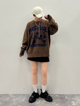 「Anui（アニュイ）のアイテム（帽子）」を使った、なっつさん（レディース・164cm）の秋コーディネート