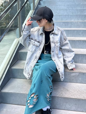 「Anui（アニュイ）のアイテム（帽子）」を使った、なっつさん（レディース・164cm）の春コーディネート