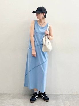 「Anui（アニュイ）のアイテム（帽子）」を使った、なっつさん（レディース・164cm）の春コーディネート