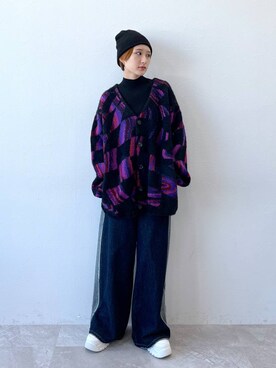 「PAGEBOY（ページボーイ）のニットビーニー（ニットキャップ/ビーニー）」を使った、なっつさん（レディース・164cm）の秋コーディネート