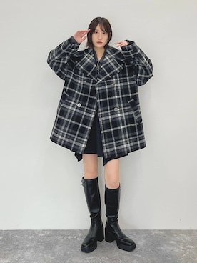 「アイテム（チェスターコート）」を使った、なっつさん（レディース・164cm）の秋コーディネート