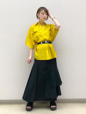 「ビッグシャツ」｜なっつさん（レディース・164cm）の夏コーディネート