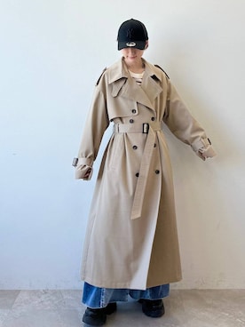 「PAGEBOY（ページボーイ）のアイテム（トレンチコート）」を使った、なっつさん（レディース・164cm）の春コーディネート