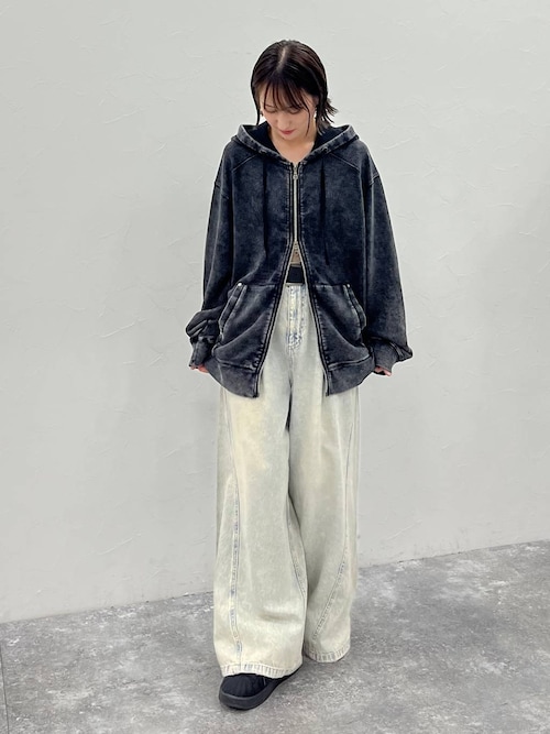 UNISEX/選べる着丈】ピグメントZIPパーカー（パーカー）｜Anui