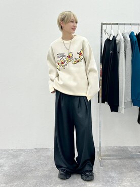 「Anui（アニュイ）のアイテム（スラックス）」を使った、なっつさん（レディース・164cm）の秋コーディネート