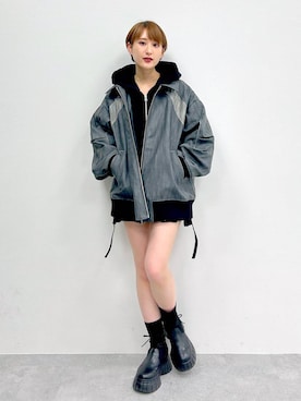 「Anui（アニュイ）のアイテム（ブルゾン）」を使った、なっつさん（レディース・164cm）の冬コーディネート