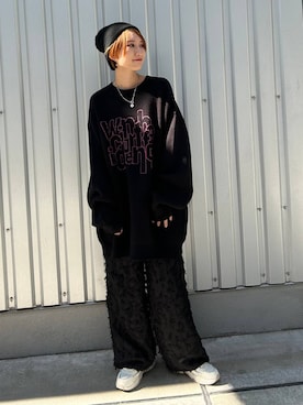 「PAGEBOY（ページボーイ）のニットビーニー（ニットキャップ/ビーニー）」を使った、なっつさん（レディース・164cm）の冬コーディネート