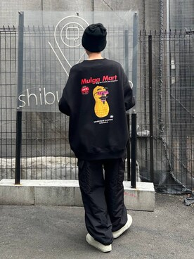 「PAGEBOY（ページボーイ）のニットビーニー（ニットキャップ/ビーニー）」を使った、なっつさん（レディース・164cm）の冬コーディネート