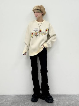 「PAGEBOY（ページボーイ）のリップスキニーデニム（デニムパンツ）」を使った、なっつさん（レディース・164cm）の冬コーディネート