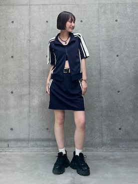 「アイテム（ノーカラージャケット）」を使った、なっつさん（レディース・164cm）の夏コーディネート