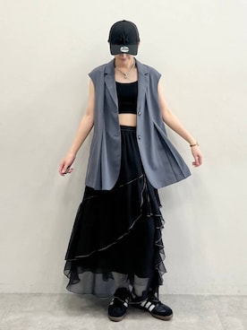 「Anui（アニュイ）のアイテム（帽子）」を使った、なっつさん（レディース・164cm）の春コーディネート