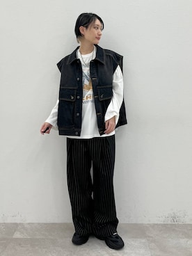 「PAGEBOY」｜「アイテム（デニムジャケット）」を使った、なっつさん（レディース・164cm）の春コーディネート