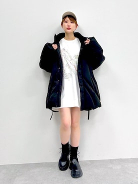 「Anui（アニュイ）のアイテム（ブルゾン）」を使った、なっつさん（レディース・164cm）の冬コーディネート