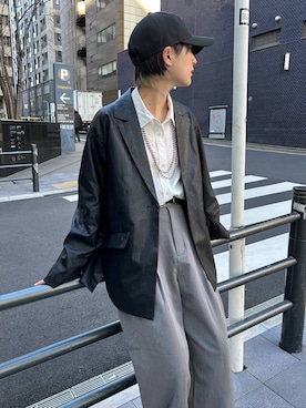 「Anui（アニュイ）のアイテム（帽子）」を使った、なっつさん（レディース・164cm）の春コーディネート