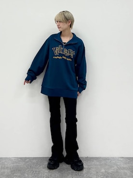 「アイテム（スウェット、ブルー系）」を使った、なっつさん（レディース・164cm）の秋コーディネート