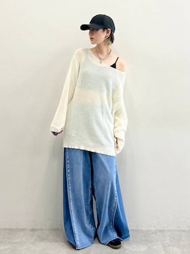 「Anui（アニュイ）のアイテム（帽子）」を使った、なっつさん（レディース・164cm）の春コーディネート