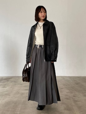 「アイテム（ボストンバッグ、ブラウン系）」を使った、なっつさん（レディース・164cm）の冬コーディネート