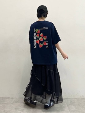 「Anui（アニュイ）のアイテム（帽子）」を使った、なっつさん（レディース・164cm）の春コーディネート