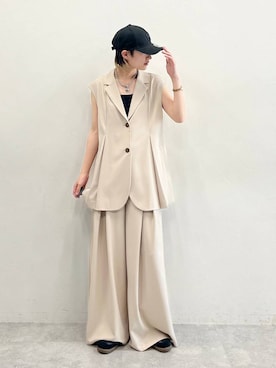 「Anui（アニュイ）のアイテム（帽子）」を使った、なっつさん（レディース・164cm）の春コーディネート