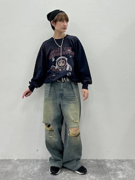 「Anui（アニュイ）のアイテム（ニットキャップ/ビーニー）」を使った、なっつさん（レディース・164cm）の秋コーディネート