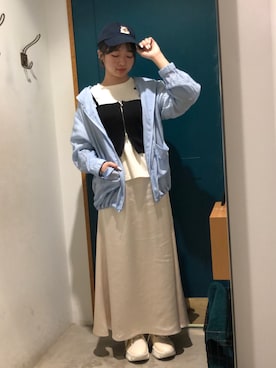 「ehka sopo（エヘカソポ）のアイテム（キャップ）」を使った、shiori🪼さん（レディース・158cm）の春コーディネート