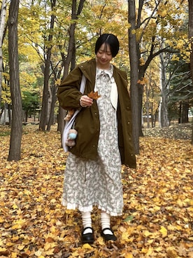 「アイテム（マウンテンパーカー）」を使った、は か ま だ 🪼さん（レディース・158cm）の秋コーディネート