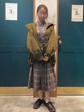「秋トレンド2021」｜「アイテム（マウンテンパーカー）」を使った、は か ま だ 🪼さん（レディース・158cm）の秋コーディネート
