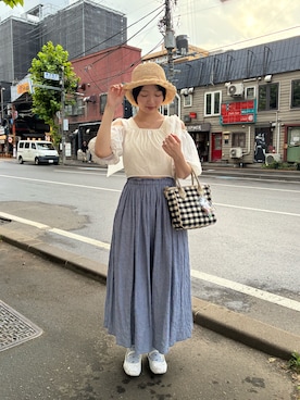 「アイテム（バレエシューズ）」を使った、は か ま だ 🪼さん（レディース・158cm）の夏コーディネート