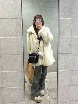 「アイテム（スリッポン）」を使った、𝐇𝐨𝐧𝐨さん（レディース・150cm・20代）の冬コーディネート