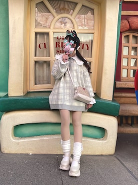 「アイテム（レッグウォーマー）」を使った、𝐇𝐨𝐧𝐨さん（レディース・150cm・20代）の秋コーディネート