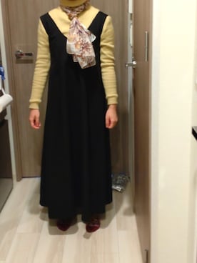 「rps（アールピーエス）のアイテム（ジャンパースカート）」を使った、tyoco37さん（レディース・153cm）の春コーディネート