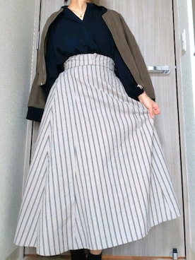 「ROPE' PICNIC（ロペピクニック）のアイテム（MA-1）」を使った、tyoco37さん（レディース・153cm）の秋コーディネート