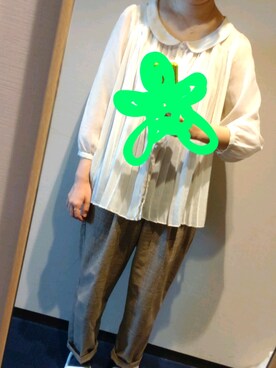 「earth music&ecology（アースミュージックアンドエコロジー）のアイテム（パンツ、ブラウン系）」を使った、tyoco37さん（レディース・153cm）の秋コーディネート