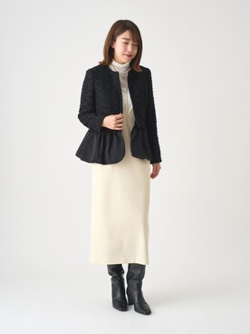 「ぺプラムトップス」｜「アイテム（その他アウター）」を使った、Wake.hさん（レディース・165cm）の秋コーディネート