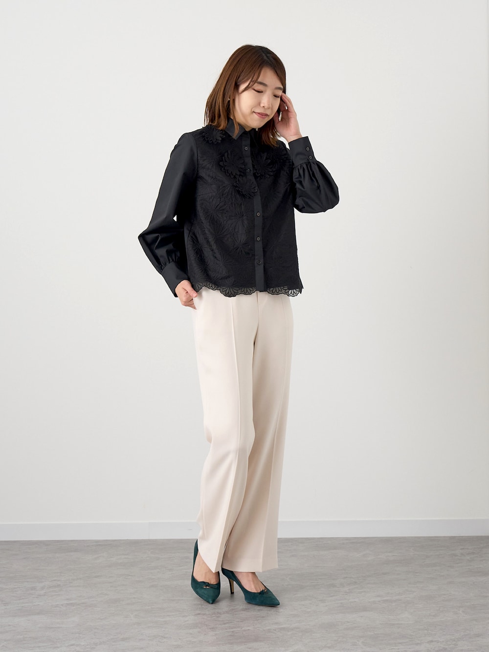 ANAYI（アナイ）の「トリアセジョーゼットフレアパンツ（その他