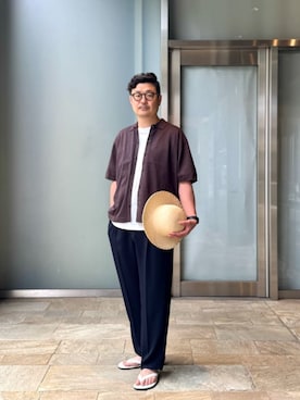 「COLUMN（コラム）のアイテム」を使った、ESTNATION MENSさん（メンズ・180cm）の夏コーディネート