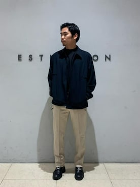 「COLUMN（コラム）のアイテム（トップス）」を使った、ESTNATION MENSさん（メンズ・174cm）の夏コーディネート