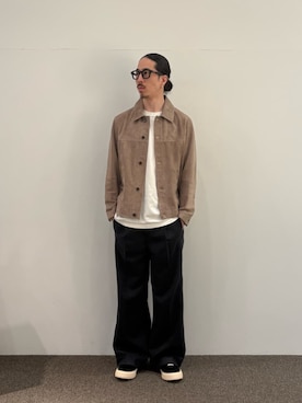 「onegravity（ワングラビティ）のonegravity / Super120's パーマネントプレス ワイドパンツ（その他パンツ、グレー系）」を使った、ESTNATION MENSさん（メンズ・164cm）の秋コーディネート