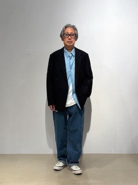 「ESTNATION（エストネーション）のアイテム（デニムパンツ）」を使った、ESTNATION MENSさん（メンズ・164cm）の夏コーディネート