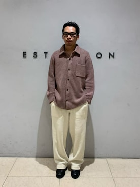「ESTNATION（エストネーション）のアイテム（ニット/セーター）」を使った、ESTNATION MENSさん（メンズ・174cm）の夏コーディネート