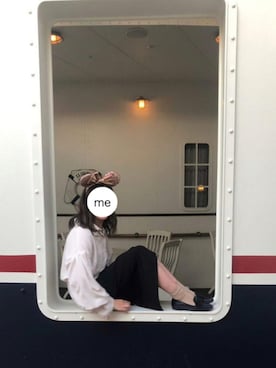 「w closet（ダブルクローゼット）のアイテム（シャツ/ブラウス、ホワイト系）」を使った、ゆかたん半島さん（レディース・153cm）の夏コーディネート
