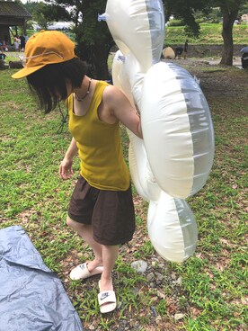 「LAKOLE（ラコレ）のアイテム（帽子）」を使った、koha さん（レディース・149cm）の夏コーディネート