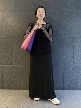 「アイテム（シューズ、パープル系）」を使った、ADAM ET ROPE' STAFFさん（レディース・154cm）の春コーディネート