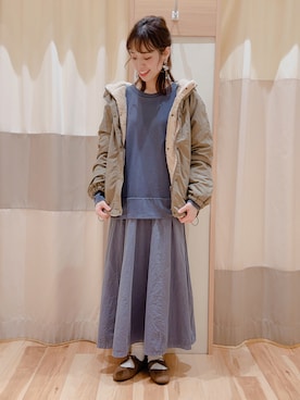「Samansa Mos2 blue」｜「アイテム（マウンテンパーカー）」を使った、torikaiさん（レディース・160cm）の冬コーディネート